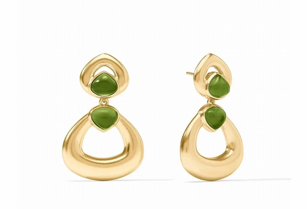 NEW JULIE VOS dolce statement earring in iridescent palmeto green